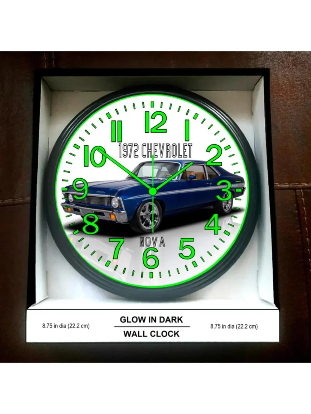 1972 Chevy Chevrolet Nova Glow In The Dark Wall Clock New!